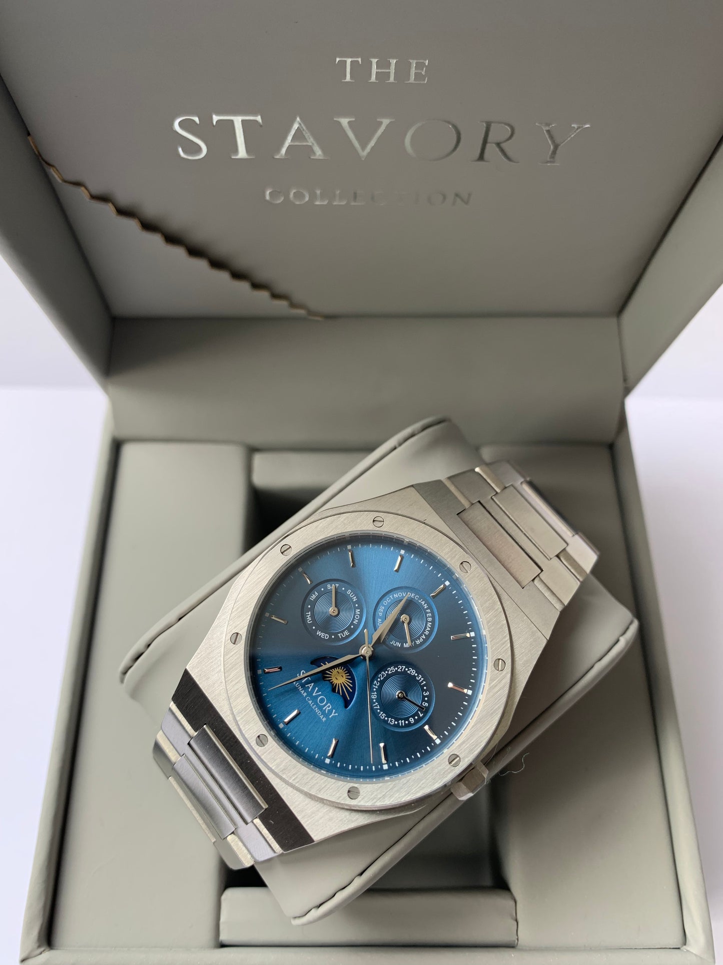 Automatisch horloge van STAVORY diepblauw