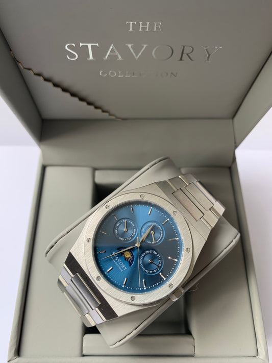 Automatisch horloge van STAVORY diepblauw