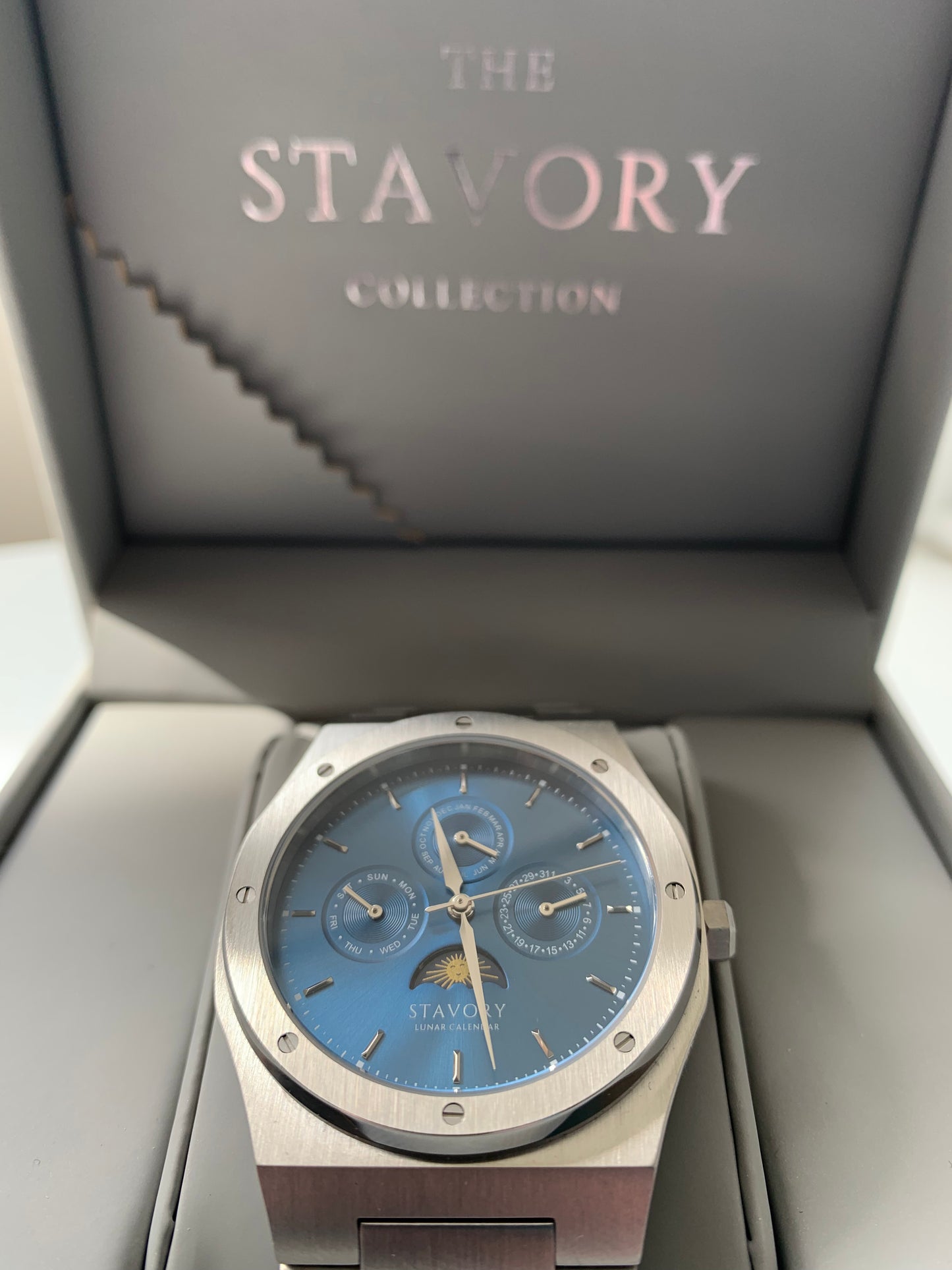 Automatisch horloge van STAVORY diepblauw