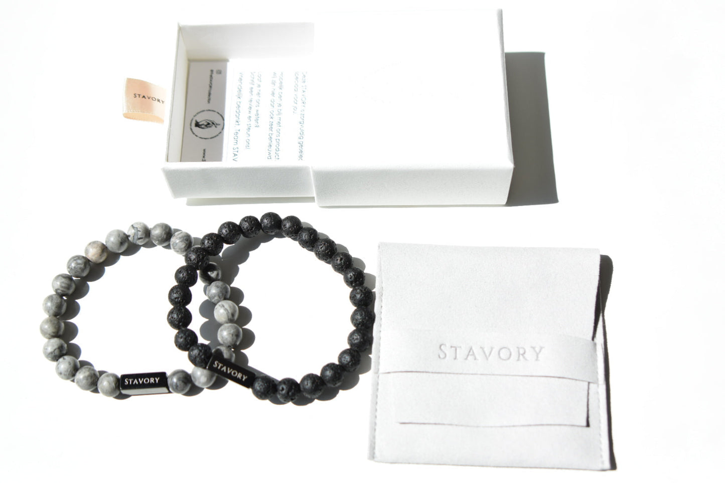 Stavory blue imperial stone black bead prosperity bracelet